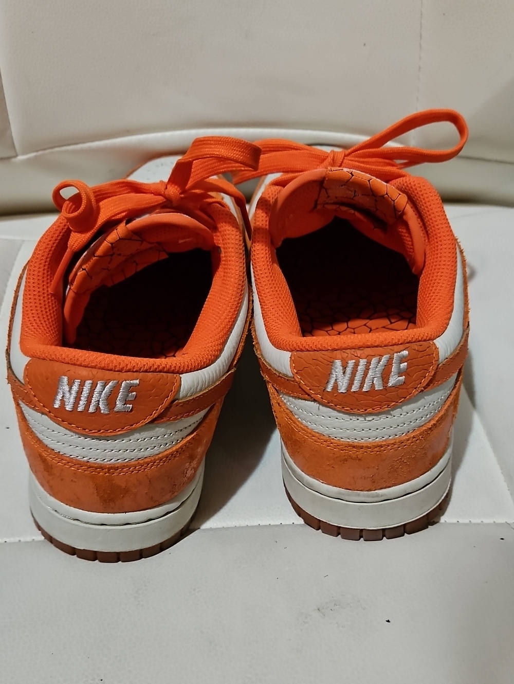 Nike Dunk Low-Top Sneakers — Orange/White - Picture 4 of 7